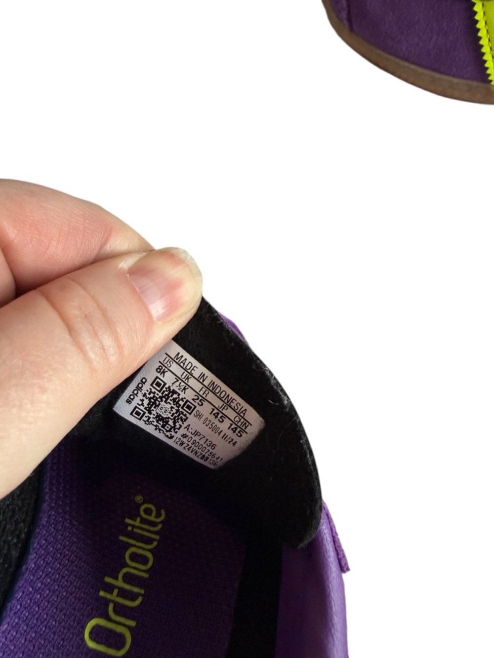 adidas Kids Gazelle Suede Sneaker - Purple with Neon green Stripes - Picture 5 of 11